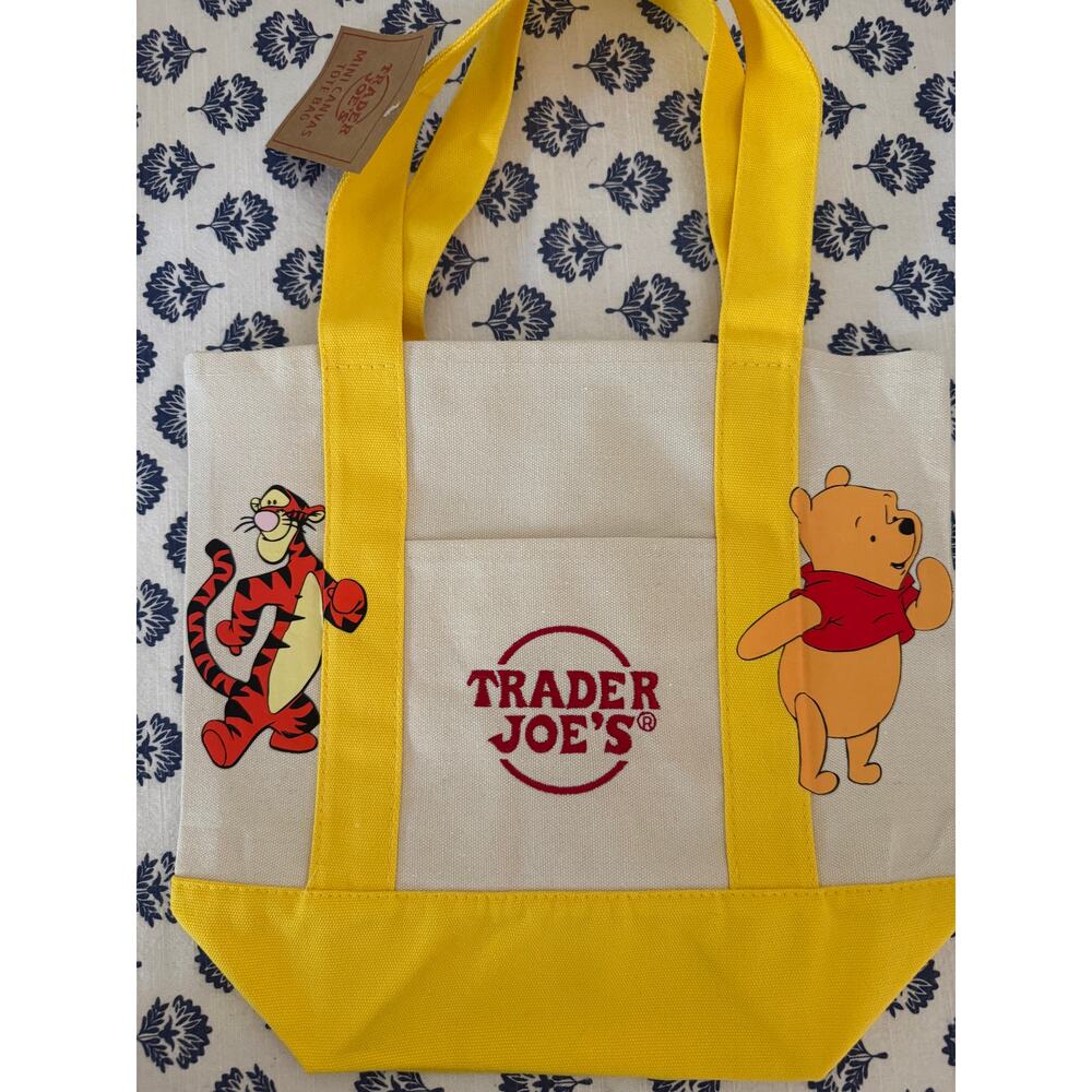 Disney Winnie The Pooh Double Sided Yellow Custom Made Trader Joes Mini Tote